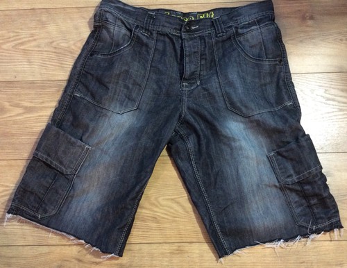 Denim Co Loose Fit Dark Grey Cut Off Long Shorts W34