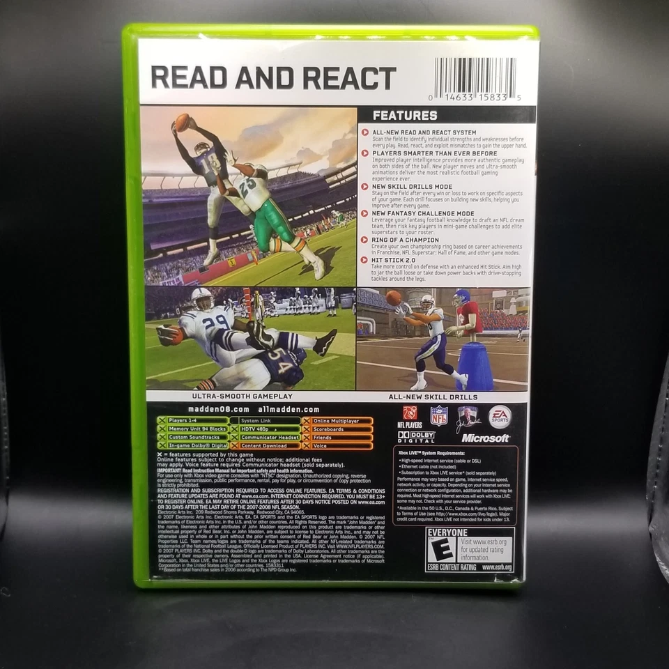 Madden 08 Xbox Video Game NFL Football EA Sports Everyone - Image 3 of 4