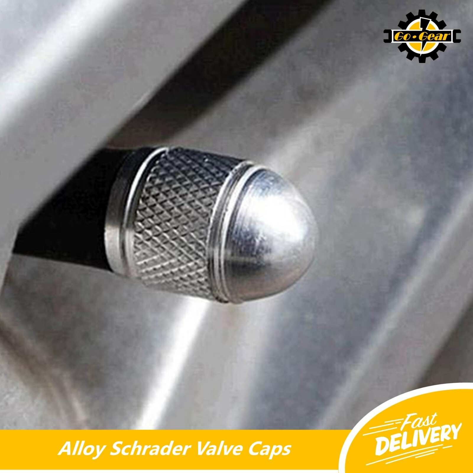 ALLOY VALVE DUST CAPS Car Bike Wheel Tyre Metal Schrader Bullet Style