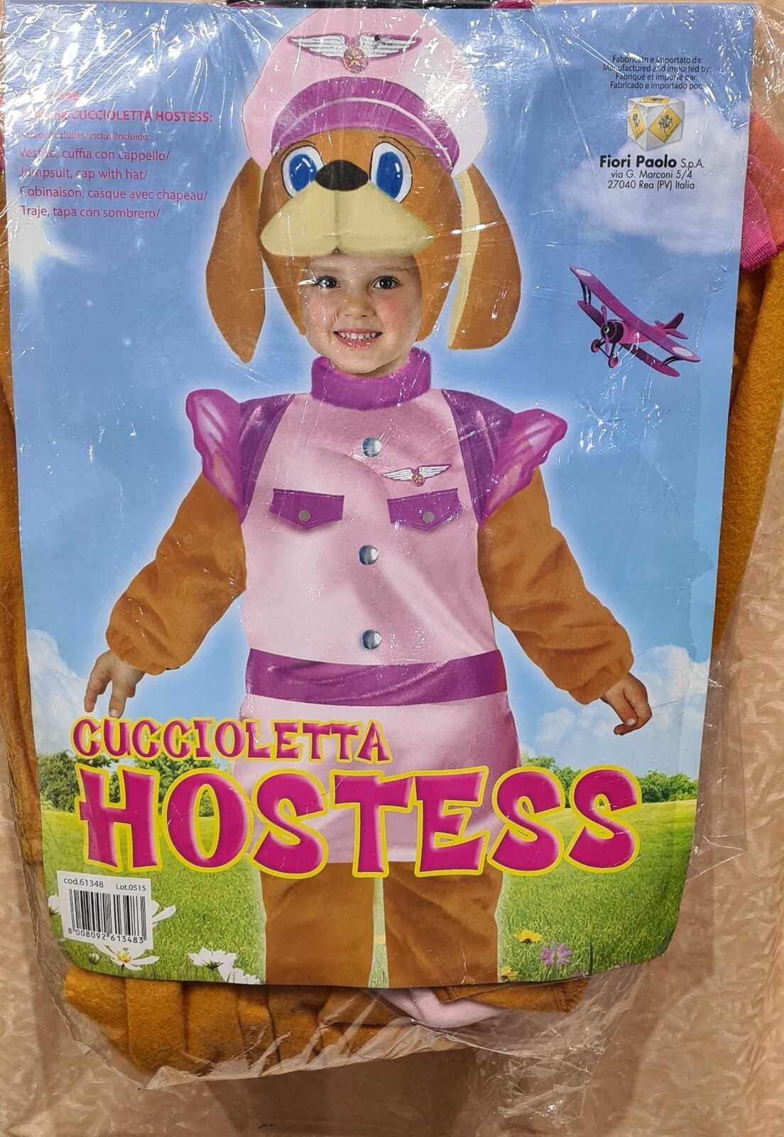 COSTUME CUCCIOLOTTA HOSTESS CAGNOLINA SKYE PAW PATROL ROSA 3-4ANNI cod.27568