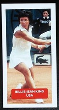 TENNIS - USA - BILLIE-JEAN KING Score 'Champions of World Sports' trade card