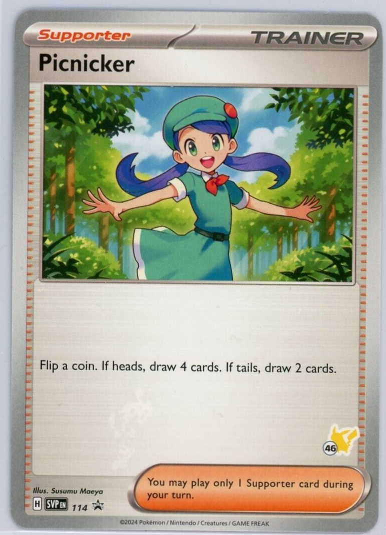 Pokemon TCG Picnicker SVP 114 Battle Academy 2024 Pikachu Stamp