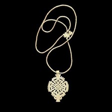 Handmade Ethiopian Coptic Cross Pendant Necklace Traditional Tribal Design