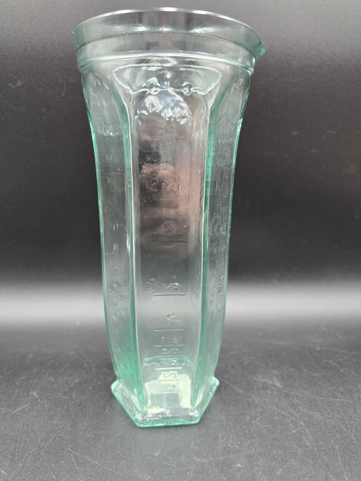Glass Italy Measuring Jar Jug Cup 9 3/4” Tall 26 OZ Tall