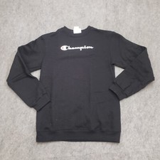Champion Sweater Boys Large Black White Outdoors Spellout Logo Sweatshirt Youth