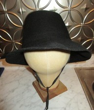Vintage Womens Glenover Henry Pollack Western Black Wool Felt Hat