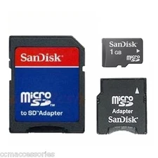  SanDisk 1GB Micro SD Card with SD Adapter & Mini SD 3-in-1 Memory Kit NEW 