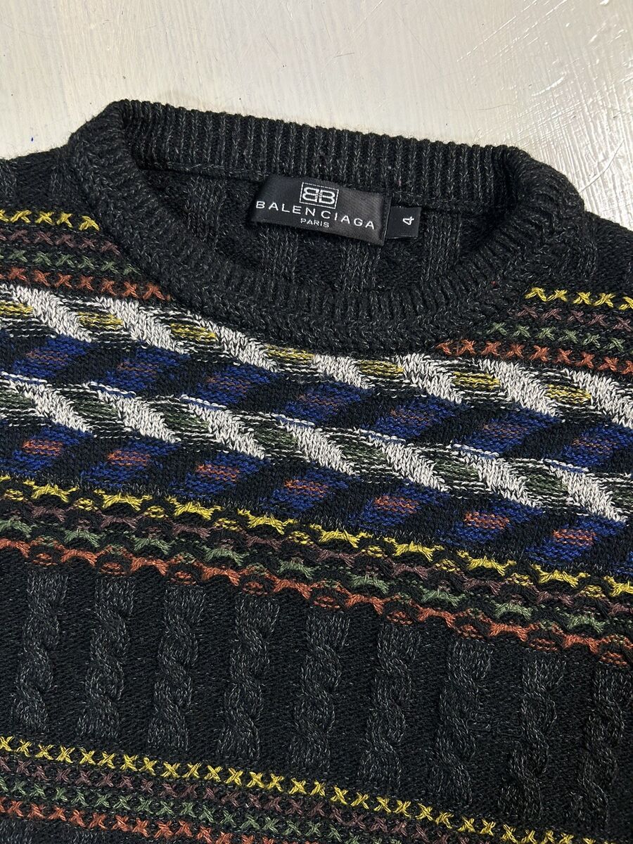 Balenciaga Paris Vintage 90s Wool Blend Multi Color Knit Balenciaga Paris Vintage 90s Wool Blend Multi Color Knit