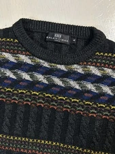 Vintage Balenciaga Paris Men Size 4 Wool Blend Multi Color Knit Sweater Italy