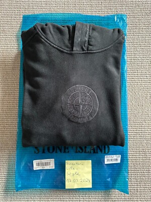 Supreme x Stone Island Hoodie Kapuzenpullover Black Schwarz SS 2019 Size M
