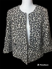 Chicos Jacket Animal Print Short Jacket
