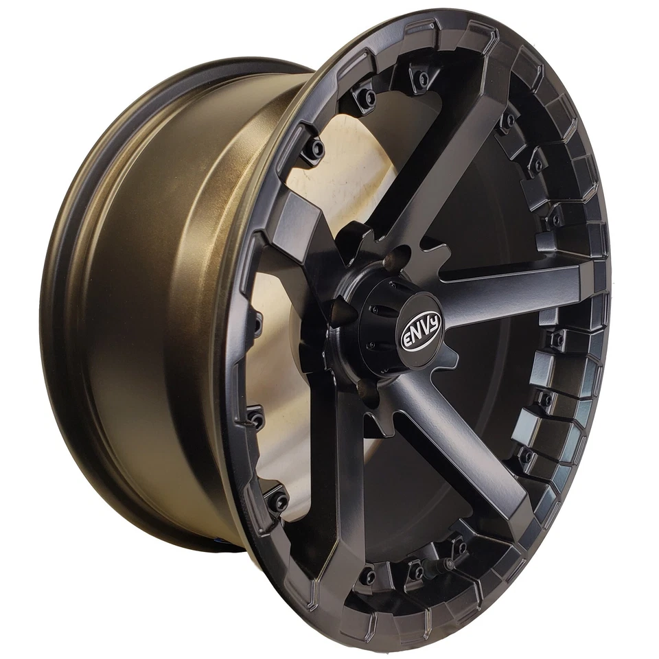 15" Golf Cart Wheel Rim Matt Black 15x7 Intimidator 3:4 Offset 4/4 Pattern Foto 2 de 4