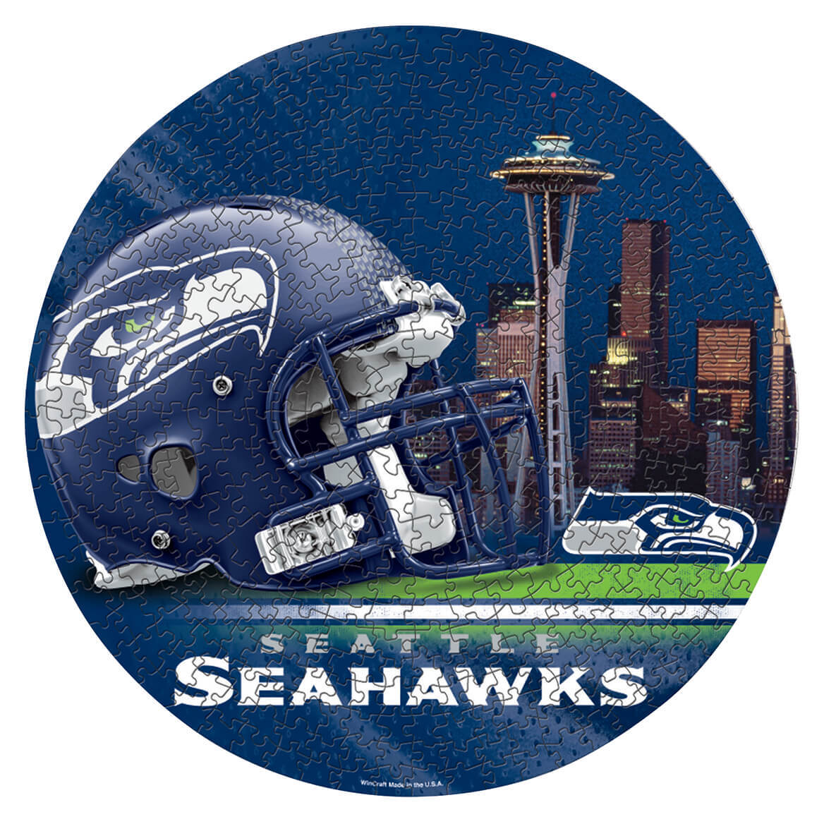 NFL Team Round 500 Piece Puzzle, NFL-S Seahawks