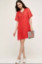 Anthropologie 11.1 Tylho Red Tunic Dress Size Medium