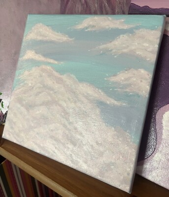 Pastell Wolkenstudie. Acrylbild. Neu