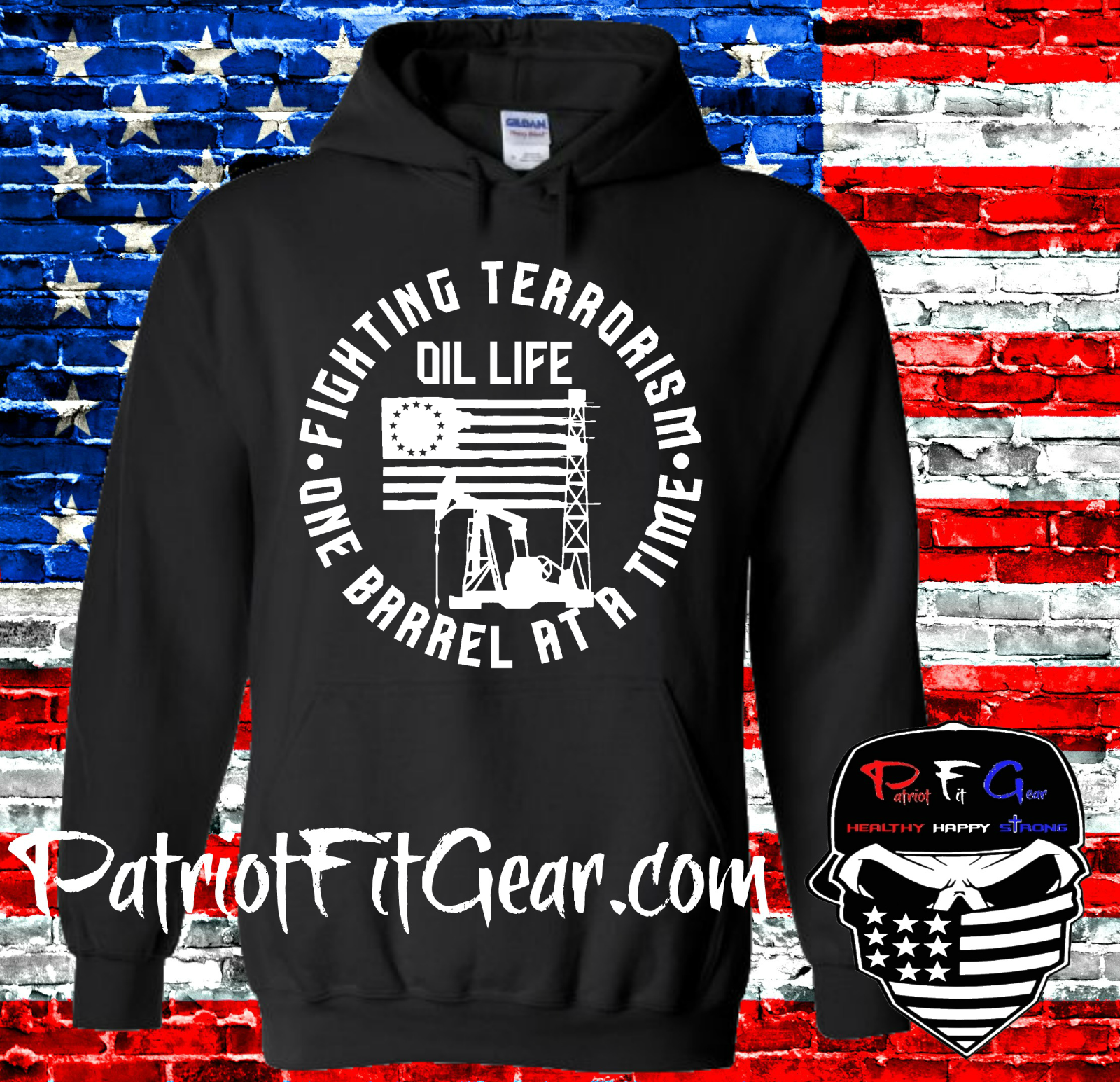 Oilfield Life Hoodie - Rig Worker & Derrick Pride Anti-Terrorism Design-image