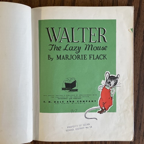 Walter the Lazy Mouse Marjorie Flack 1937 Hardcover Ex-Library - Picture 5 of 11
