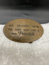 Vintage Peterbilt Brass Buckle Old Truckers