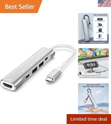 Portable USB C Hub with 4K HDMI & 3 USB Ports - Perfect for Laptops & Macs