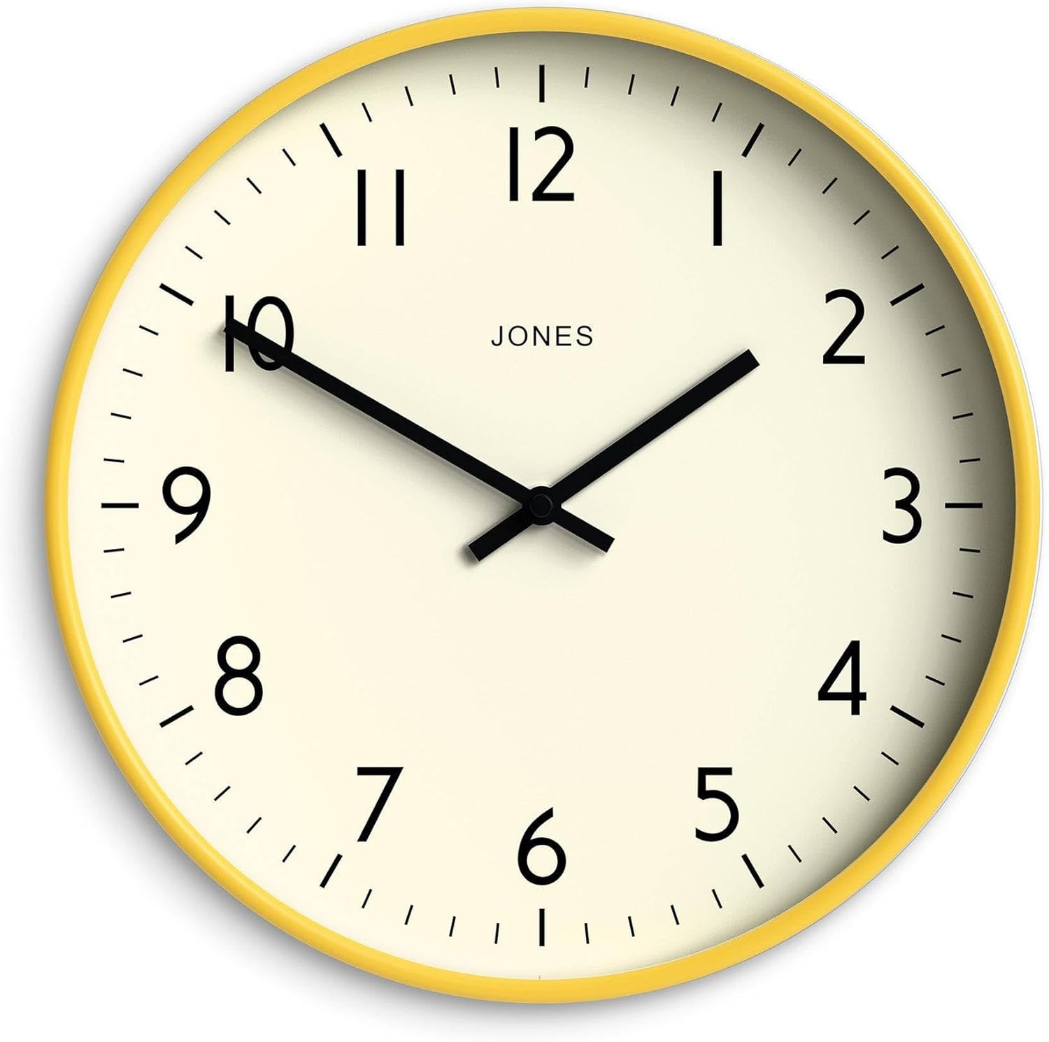 &reg; Studio Wall Clock | Modern round Style | 12 Inch | Yellow