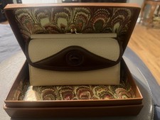 Vintage Dooney & Bourne AWL Wallet Cream/ Expresso Trim. NWOT Made In USA.