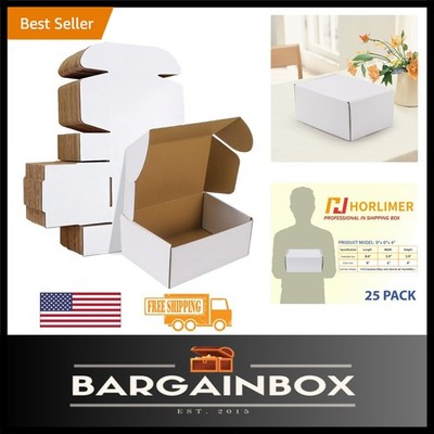 Set of 25 White Shipping Boxes 9x6x4 Inches - Eco-Friendly Cardboard Solution