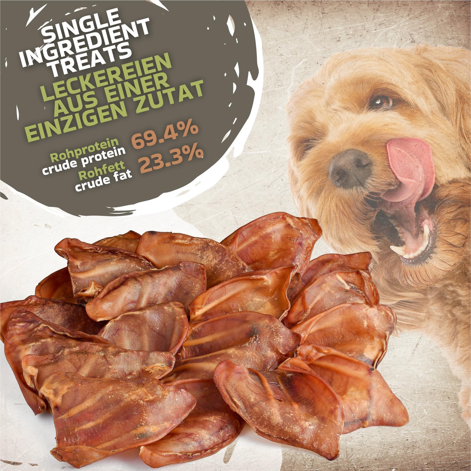 Orecchie di maiale per cani 20 pezzi (800g) Snack naturali di orecchie di maiale - 3