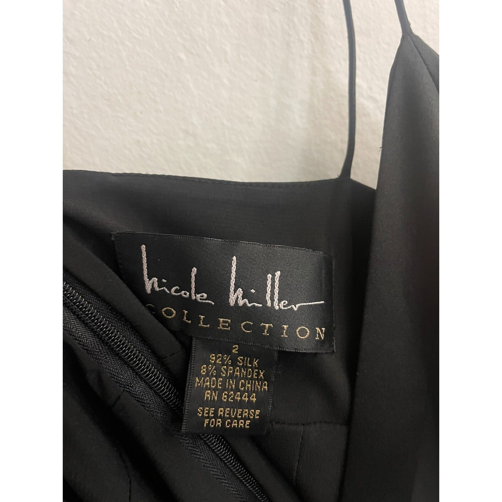 Nicole Miller Collection 2 Dress Y2K Silk Empire Waist Babydoll Goth Cocktail