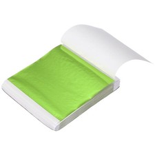 200 Sheet Gold Leaf Sheet, 3.3"x3.7" Booklet Paper,Olive Green