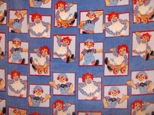 NEW Vintage RAGGEDY ANN ANDY Soft Fleece Fabric 1 Yard Simon Schuster