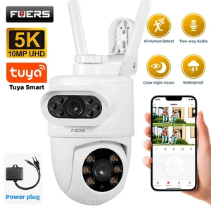 5K 10MP Double objectif IP Caméra Tuya Smart Outdoor Home Security Auto Tracking Human