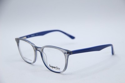 NEW SUPERFLEX SFK-242 S403 CLEAR BLUE AUTHENTIC DESIGNER EYEGLASSES 47-17