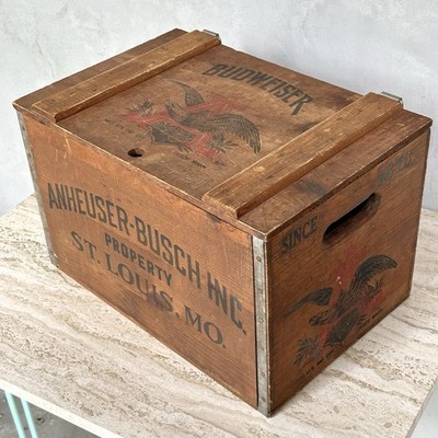 Vintage ~ Anheuser Busch ~ Budweiser ~ Since 1876 ~ Wood Beer Crate Box