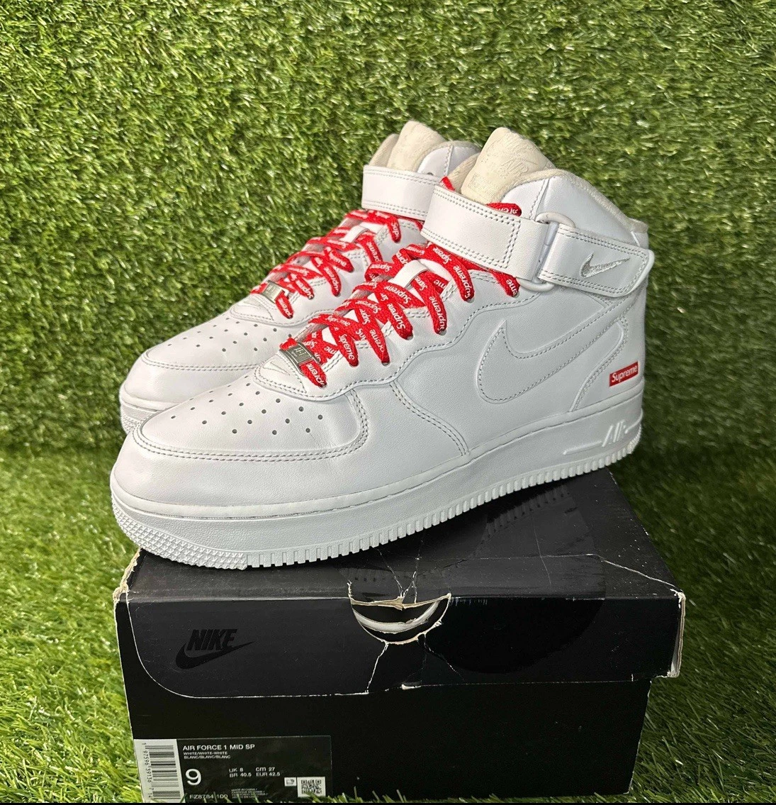 Las mejores ofertas en Nike Supreme x Air Force 1 Mid Box Logo