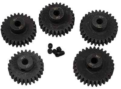RC MOD 1 8mm Bore Hardened Steel Pinion Gears: 26T, 27T, 28T, 29T, 30T