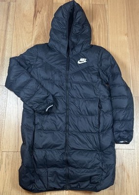 Nike Reversible Down Puffer Jacket Women s Medium Long Hooded