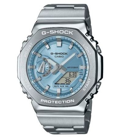 Casio G-Shock Metal (44.4mm) Sky Blue Dial / Stainless Steel GM-2110D-2AER
