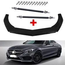 Front Bumper Lip Splitter Spoiler Glossy Black Body Kit For Mercedes-Benz