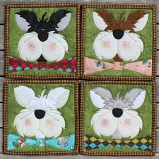 Feline Drive Fabric Bow Tie Cat Coasters Whole Country Caboodle Paper Pattern