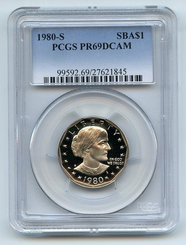 1980 S $1 SBA Susan B Anthony Dollar Proof PCGS PR69DCAM