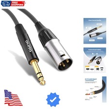 1/4" to XLR Cable, 6.35mm TRS to XLR Male Nylon Braid Quarter inch TRS to XLR...