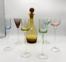 Stokes Glassworks Aperitif Decanter Glasses Tray Original Box Retro Vintage