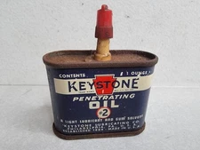 Keystone Penetrating Oil 1 FL. Oz. Empty Tin Can Advertising #2 Oil Oiler