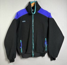 Vintage 90s Columbia Fleece Jacket Sz M Full Zip Up USA Made Retro VTG Purple