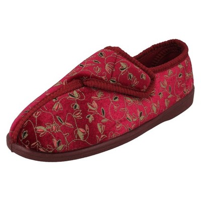 Spot On Ladies Hook & Loop Fastening Slippers - LVSW