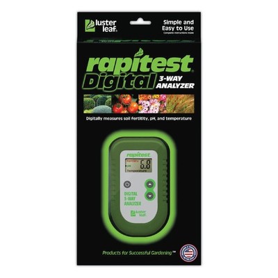 Luster Leaf Fertility and Temperature Rapitest 1835 Digital 3 Way Analyzer fo...
