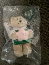 Starbucks Bearista Plush Bear Keychain 2026 Beige Green White Pink Coffee Theme