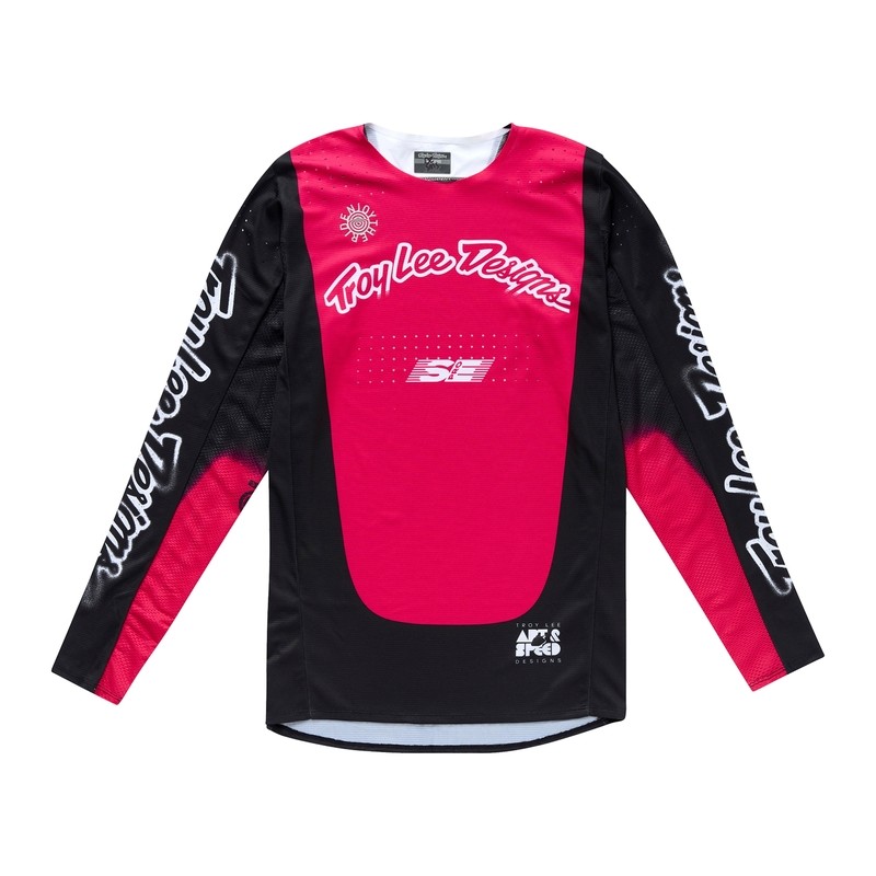 Maillot Troy Lee Designs SE Pro Roam noir idéal pour enduro en forêt