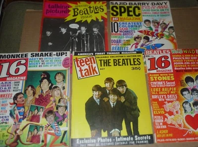 16 magazine LOT monkees BEATLES stones TEEN TALK raiders 60'S kinks SHANGRI LAS - Image 1 of 4