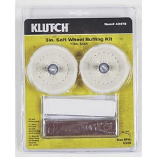 Klutch 3in. Buffing Kit, 4-Pc., 1/4in. Shaft, 4500 RPM
